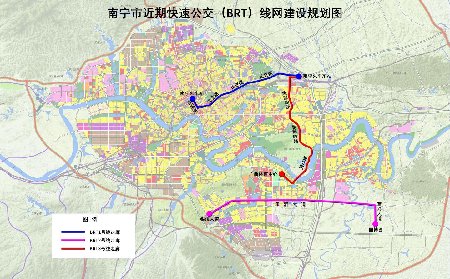 南宁BRT线网规划图